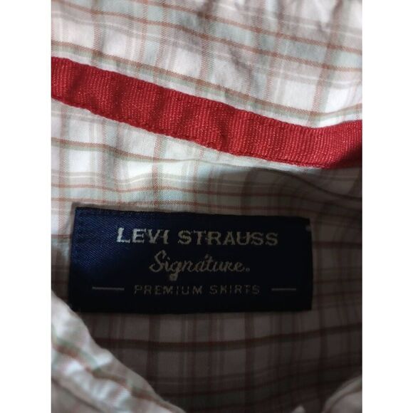 Levi's Shirt Men's Large Tan Plaid Button Front Long Sleeve - Picture 7 of 9